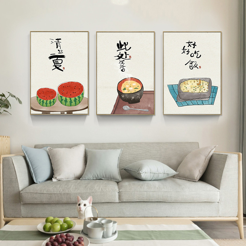 和風の猫の食べ物の引用のポスター,東洋のキッチンの壁の芸術の - Japanese Restaurant Lifestyle のレビューと価格